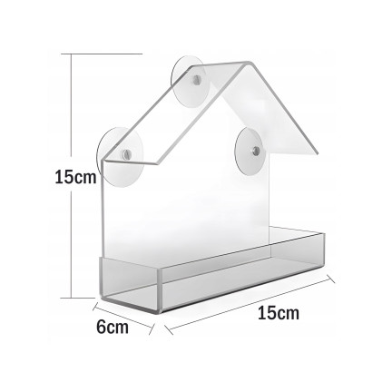 TG80446 KARMNIK DLA PTAKÓW PRZEZROCZYSTY NA SZYBĘ OKNO NA ZIARNO SŁONECZNIK POKARM