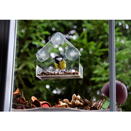 TG80446 KARMNIK DLA PTAKÓW PRZEZROCZYSTY NA SZYBĘ OKNO NA ZIARNO SŁONECZNIK POKARM
