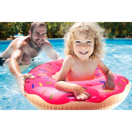 TG48122R KOŁO DMUCHANE PLAŻOWE PĄCZEK DONUT RÓŻOWE