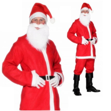 CC53 STRÓJ KOSTIUM MIKOŁAJA KOMPLETNY ZESTAW 5 ELEMENTÓW GWIAZDOR NA MIKOŁAJKI