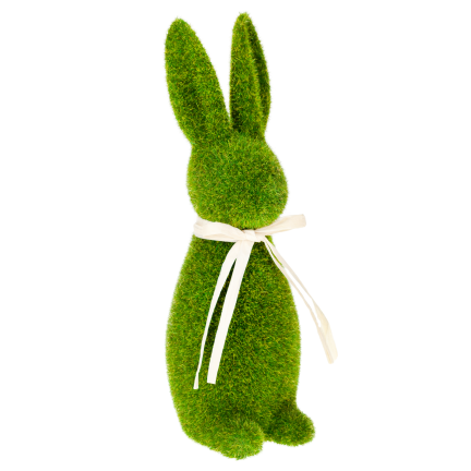 TG55598 KRÓLIK FLOKOWANY zając wielkanocny zamszowy 30cm