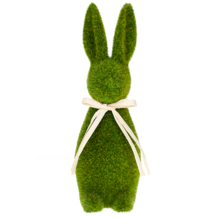 TG55598 KRÓLIK FLOKOWANY zając wielkanocny zamszowy 30cm