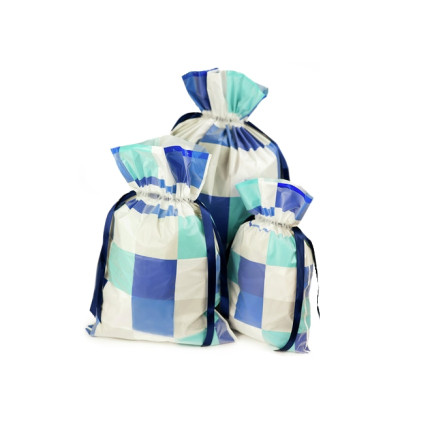 1277 WOREK NIEBIESKIE KWADRATY NA PREZENTY TORBA L 40X56