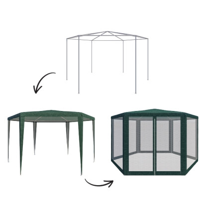 L33D NAMIOT OGRODOWY PAWILON 6 ŚCIAN DUŻY MOSKITIERA