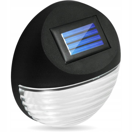 SOL0694 LAMPA SOLARNA KINKIET 2 LED OGRODOWA CZARNA NAŚWIETLACZ NA ŚCIANĘ ELEWACJĘ