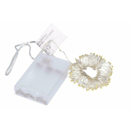 TG66263-1 LAMPKI NA DRUCIKU 80 LED MIKRO GIRLANDA ZIMNY BIAŁY AA