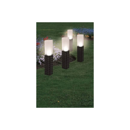 TG66774 LAMPA SOLARNA OGRODOWA RATTANOWA LAMPKI LED 4SZT SŁUPEK WBIJANE PANEL SOLAR