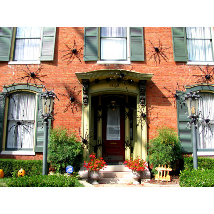 Sztuczny pająk, włochaty, czarny, dekoracja Halloween, straszna tarantula, 40cm