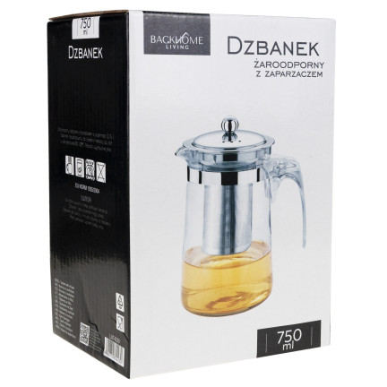 LUT4230 DZBANEK ŻAROODPORNY Z ZAPARZACZEM 0,75L METALOWA POKRYWKA