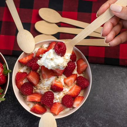 ARP7874 DREWNIANE ŁYŻECZKI ŁYŻKI 16 CM 8 SZT GRILL GRILLOWANIE IMPREZA PARTY