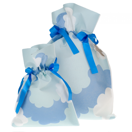 1321 WOREK NA PREZENTY eko upominkowy 30x45cm chmurki