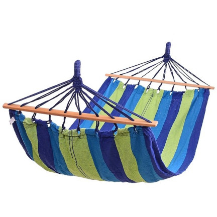 TG48174-1 HAMAK OGRODOWY ZE STELAŻEM BUJAK + POKROWIEC I LINKI 70X170 CM NIEBIESKI