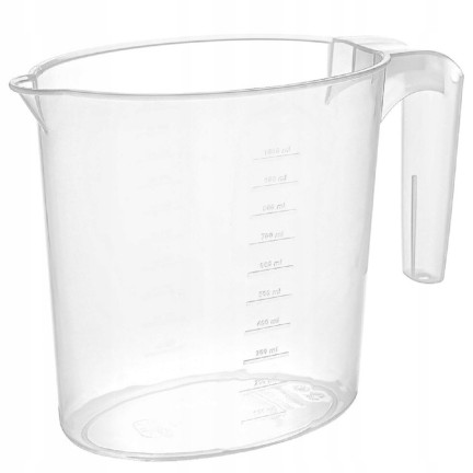 HOB081207 DZBANEK KUBEK KUCHENNY Z MIARKĄ PODZIAŁKĄ MIARKA 1L OWALNY TRANSPARENTNY