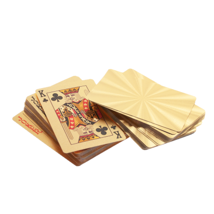 MM41 KARTY DO GRY PLASTIKOWE ZŁOTE EKSKLUZYWNA TALIA POKERA