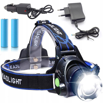 XA121 LATARKA CZOŁOWA LED ZOOM CREE XML T6 CZOŁÓWKA MOC akumulator + ładowarka
