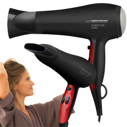 ES123 SUSZARKA DO WŁOSÓW 3 stopniowa regulacja + zimny nawiew MOCNA 2200W