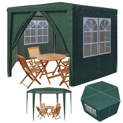 TG77597-1 duży PAWILON NAMIOT OGRODOWY HANDLOWY ALTANA DO OGRODU NA TARAS 4x4 6 scian