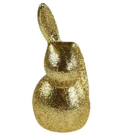 TG63604-2 ZAJĄC ZAJĄCZEK KRÓLIK WIELKANOCNY BROKATOWY ZŁOTY DEKORACJA OZDOBA NA STROIK