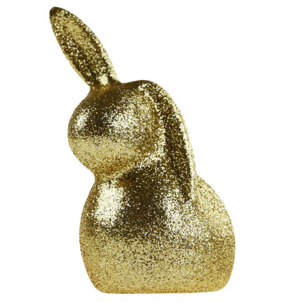 TG63604-2 ZAJĄC ZAJĄCZEK KRÓLIK WIELKANOCNY BROKATOWY ZŁOTY DEKORACJA OZDOBA NA STROIK