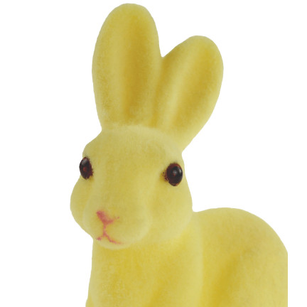 TG63601-2 ZAJĄC ZAJĄCZEK WELUROWY KRÓLIK WIELKANOCNY OZDOBA NA STROIK 10cm zółty