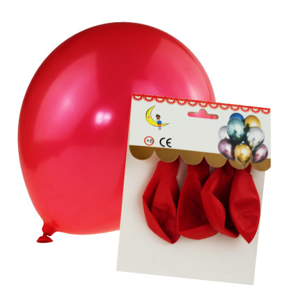 TG53244F BALONY METALICZNE 5SZT CHROM URODZINY CZERWONE