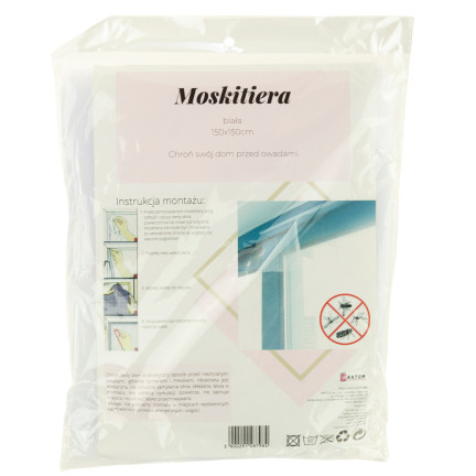 NN15 MOSKITIERA SIATKA NA OKNO OWADY 150x150 + RZEP BIAŁA PRZECIW KOMAROM MUCHOM