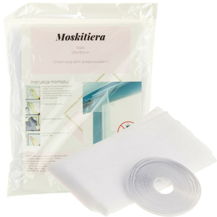 NN15 MOSKITIERA SIATKA NA OKNO OWADY 150x150 + RZEP BIAŁA PRZECIW KOMAROM MUCHOM