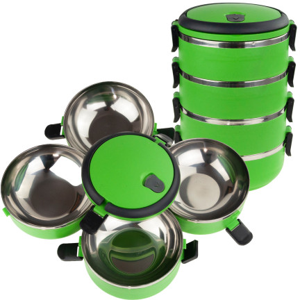 OO92 POJEMNIK NA ŻYWNOŚĆ MENAŻKA OBIADOWY LUNCH BOX 4 czesci 2,8L Termos