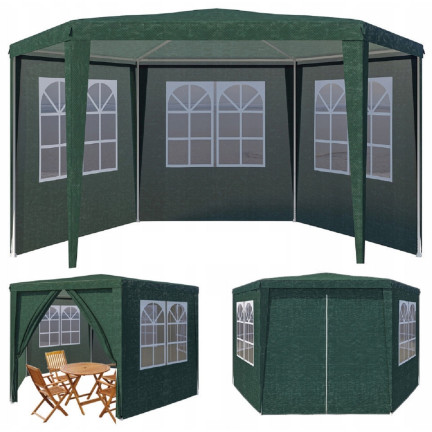 TG77597-1 duży PAWILON NAMIOT OGRODOWY HANDLOWY ALTANA DO OGRODU NA TARAS 4x4 6 scian