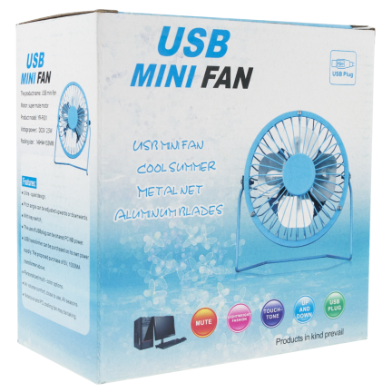 PC74 WIATRAK WENTYLATOR USB STOJĄCY METALOWY BIUROWY STOŁOWY WIATRACZEK NA BIURKO