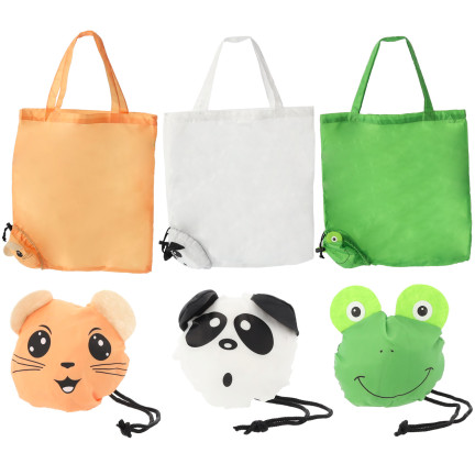 MID1755 TORBA NA ZAKUPY ZAKUPOWA WIELORAZOWA MIX ZWIERZĄTEK 42X45CM