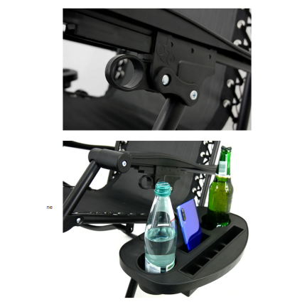 TG49016-1 LEŻAK OGRODOWY KRZESŁO ZERO GRAVITY PODSTAWKA 2SZT