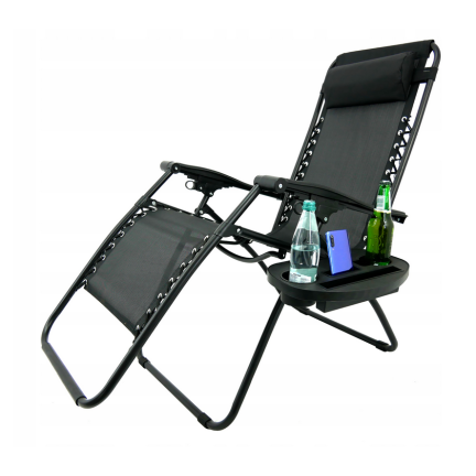 TG49016-1 LEŻAK OGRODOWY KRZESŁO ZERO GRAVITY PODSTAWKA 2SZT