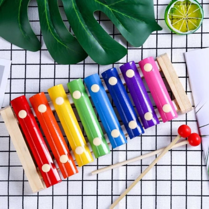 TG50019 KOLOROWE CYMBAŁKI DREWNIANE DLA DZIECKA EDUKACYJNE