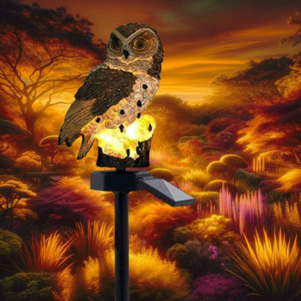 TG71281 LAMPA SOLARNA SOWA LED OGRODOWA DUŻA LAMPKA WBIJANA DEKORACJA DO OGRODU
