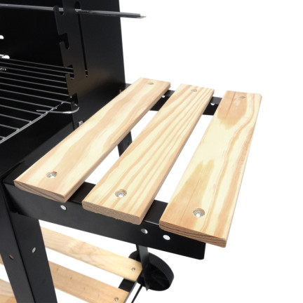 Q43J DUŻY GRILL OGRODOWY NA KOŁACH Rożno PÓŁKI Gril