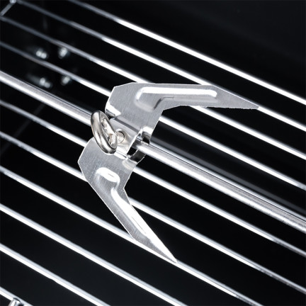 Q43J DUŻY GRILL OGRODOWY NA KOŁACH Rożno PÓŁKI Gril