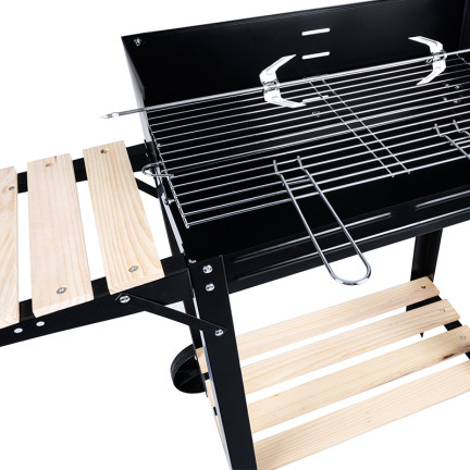 Q43J DUŻY GRILL OGRODOWY NA KOŁACH Rożno PÓŁKI Gril