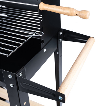 Q43J DUŻY GRILL OGRODOWY NA KOŁACH Rożno PÓŁKI Gril
