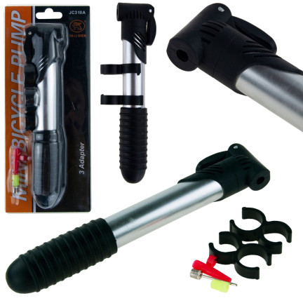 RB26 POMPKA ROWEROWA Z AKCESORIAMI PIŁEK DO ROWERU IGŁA Z UCHWYTEM na RAMĘ PODRÓŻNA