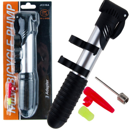 RB26 POMPKA ROWEROWA Z AKCESORIAMI PIŁEK DO ROWERU IGŁA Z UCHWYTEM na RAMĘ PODRÓŻNA