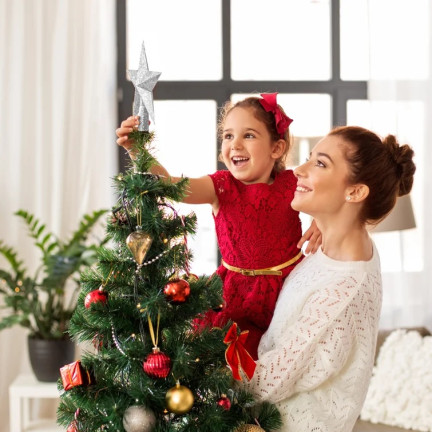 TG57479-1 CZUBEK CHOINKOWY GWIAZDA Srebrna srebrny NIETŁUKĄCY GWIAZDKA OZDOBA NA CHOINKĘ