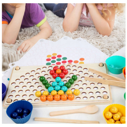 YZW0551 DREWNIANA UKŁADANKA EDYKACYJNA MOZAIKA KORALIKI