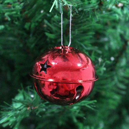 TG61393-3 DZWONECZKI METALOWE 12SZT CZERWONE DZWONIĄ BOMBKI