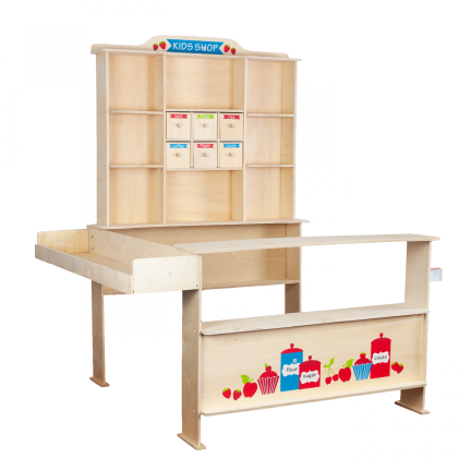 TG53005 SKLEP DREWNIANY stragan duży kram do przedszkola