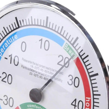 TG56535 DUŻY TERMOMETR HIGROMETR MIERNIK WILGOTNOŚCI ANALOGOWY CZYTELNY DO SZKLARNI