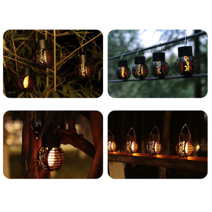 TG60446 LAMPA SOLARNA  POCHODNIA LAMPKA LED WISZĄCA LAMPION KLIMAT LOFT AŻUR