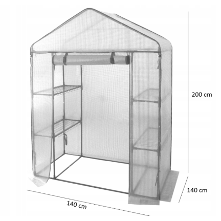 TUN5460 SZKLARNIA OGRODOWA tunel foliowy Z PÓŁKAMI rozsady