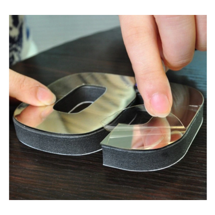 TG60137-1 ZEGAR ŚCIENNY SREBRNY DIY DUŻY LUSTRO 3D