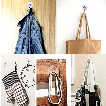 TG73980 WIESZAKI HACZYKI ŚCIENNE NA PRZYSSAWKI TRANSPARENTNE ZESTAW 20szt